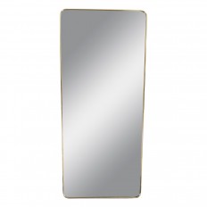 Tall brass surround rectangular mirror